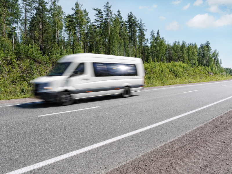 white mini bus